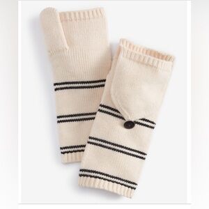 NWT From Macy’s On 34th Women's Striped Ribbed Pop-Top Gloves